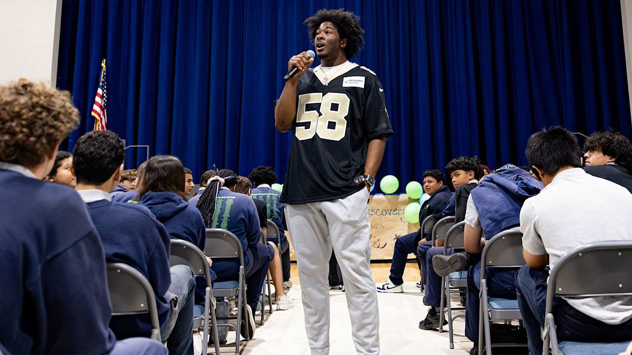 NFL Player Chris Rumph II Shares Mental Health Journey With Middle School Students